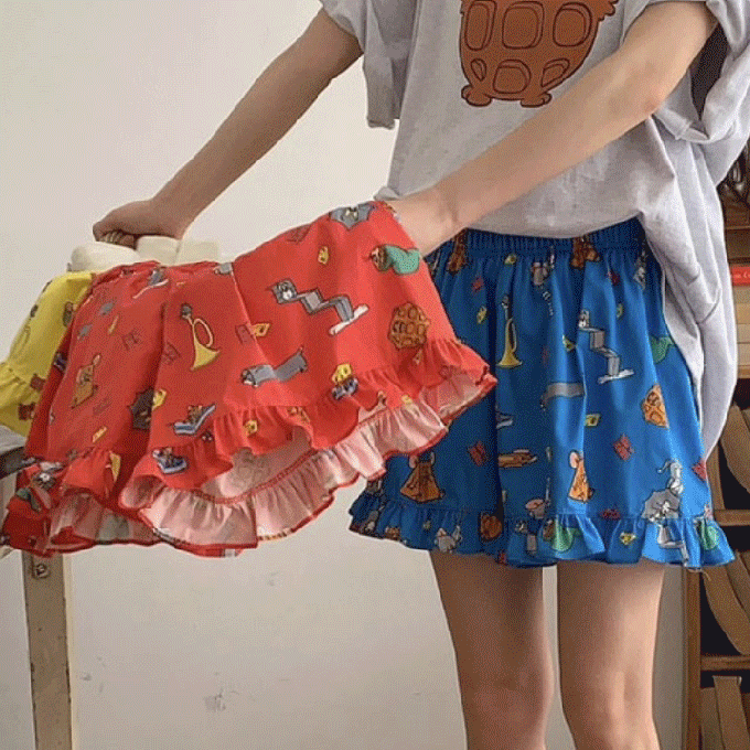 [국내생산] 귀여미 쩨리 프릴 파자마 홈웨어 잠옷바지 3color